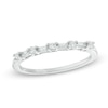 Thumbnail Image 1 of 0.18 CT. T.W. Baguette and Round Diamond Alternating Anniversary Band in 10K White Gold
