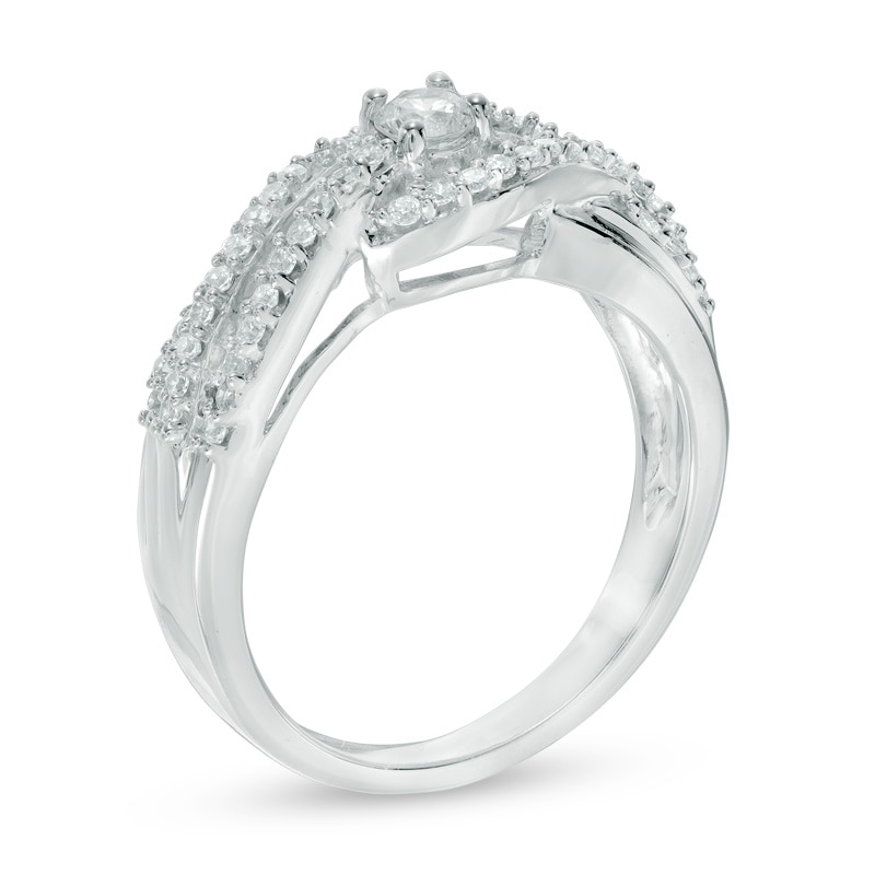 Main Image 2 of 0.45 CT. T.W. Diamond Twist Engagement Ring in 10K White Gold