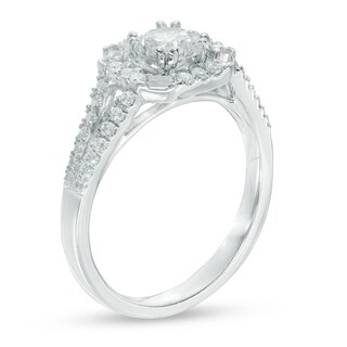 0.70 CT. T.W. Diamond Frame Engagement Ring in 10K White Gold