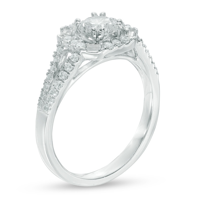 0.70 CT. T.W. Diamond Frame Engagement Ring in 10K White Gold