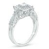 0.95 CT. T.W. Diamond Frame Split Shank Engagement Ring in 10K White Gold