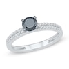 Thumbnail Image 1 of 0.70 CT. T.W. Black and White Diamond Bridal Set in 10K White Gold