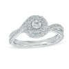 Thumbnail Image 0 of 0.36 CT. T.W. Diamond Double Swirl Frame Engagement Ring in 10K White Gold