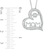 Thumbnail Image 1 of Unstoppable Love™ 0.09 CT. T.W. Diamond Tilted Heart "MOM" Pendant in 10K White Gold
