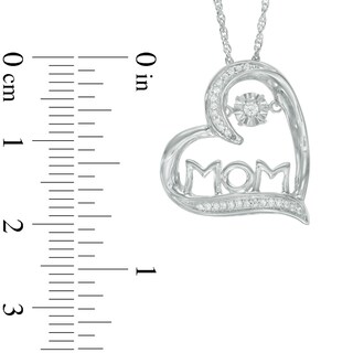 Unstoppable Love™ 0.09 CT. T.W. Diamond Tilted Heart "MOM" Pendant in 10K White Gold