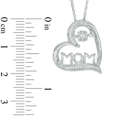 Unstoppable Love™ 0.09 CT. T.W. Diamond Tilted Heart "MOM" Pendant in 10K White Gold