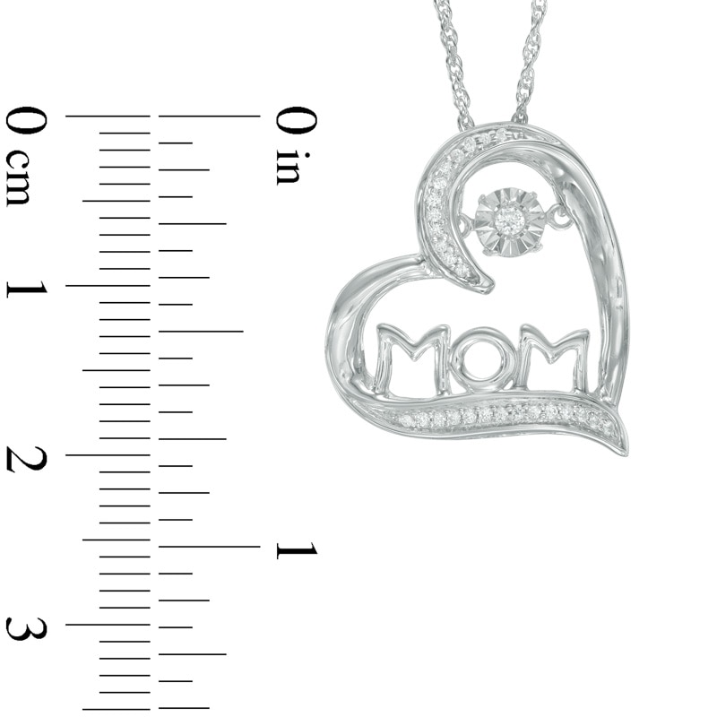 Unstoppable Love™ 0.09 CT. T.W. Diamond Tilted Heart "MOM" Pendant in 10K White Gold