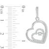 Thumbnail Image 2 of Unstoppable Love™ 0.18 CT. T.W. Diamond Tilted Heart Drop Earrings in Sterling Silver
