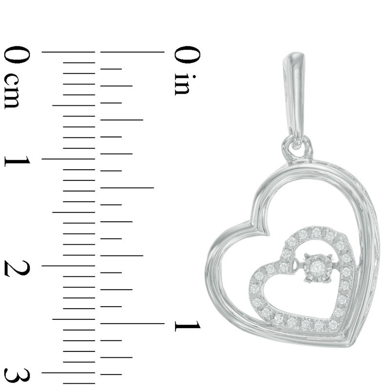 Unstoppable Loveâ¢ 0.18 CT. T.W. Diamond Tilted Heart Drop Earrings in Sterling Silver