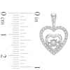 Thumbnail Image 1 of Unstoppable Love™ 0.23 CT. T.W. Diamond Heart Drop Earrings in Sterling Silver