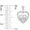 Thumbnail Image 1 of Unstoppable Love™ 0.23 CT. T.W. Diamond Heart Drop Earrings in Sterling Silver