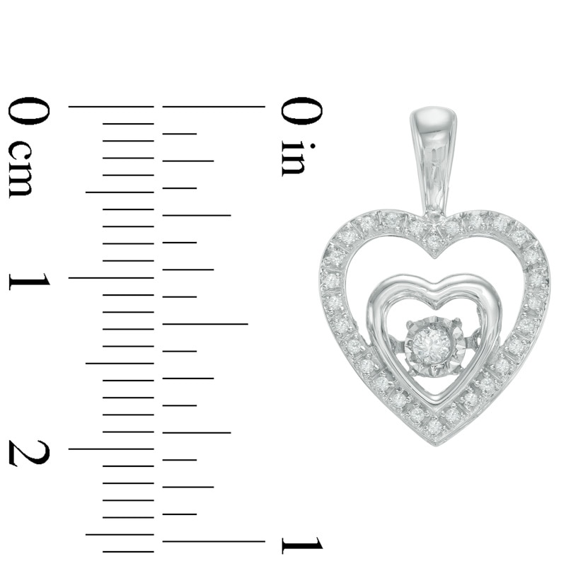 Unstoppable Love™ 0.23 CT. T.W. Diamond Heart Drop Earrings in Sterling Silver