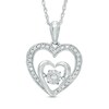 Thumbnail Image 1 of Unstoppable Love™ 0.09 CT. T.W. Diamond Heart Pendant in Sterling Silver