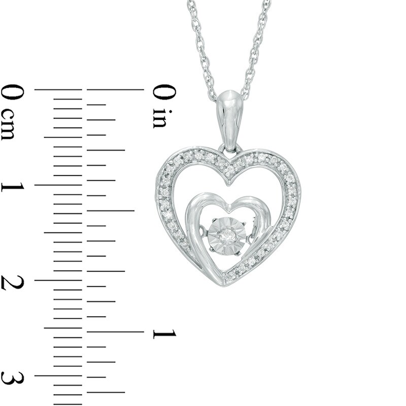 Main Image 2 of Unstoppable Love™ 0.09 CT. T.W. Diamond Heart Pendant in Sterling Silver