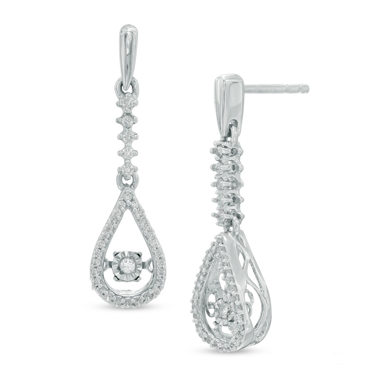 Unstoppable Love™ 0.23 CT. T.W. Diamond Teardrop Earrings in Sterling Silver|Peoples Jewellers