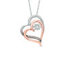 Thumbnail Image 0 of Unstoppable Love™ 0.09 CT. T.W. Champagne and White Diamond Tilted Heart Pendant in 10K Two-Tone Gold