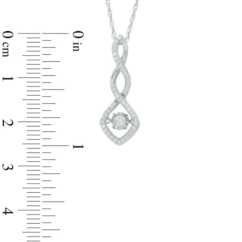 Unstoppable Love™ 0.18 CT. T.W. Diamond Squared Cascading Drop Pendant in 10K White Gold