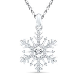 Unstoppable Love™ 0.15 CT. T.W. Diamond Snowflake Pendant in 10K White Gold