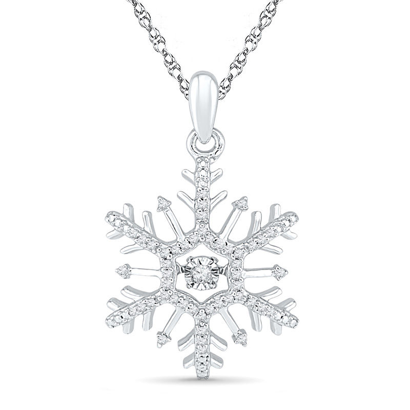 Unstoppable Love™ 0.15 CT. T.W. Diamond Snowflake Pendant in 10K White Gold