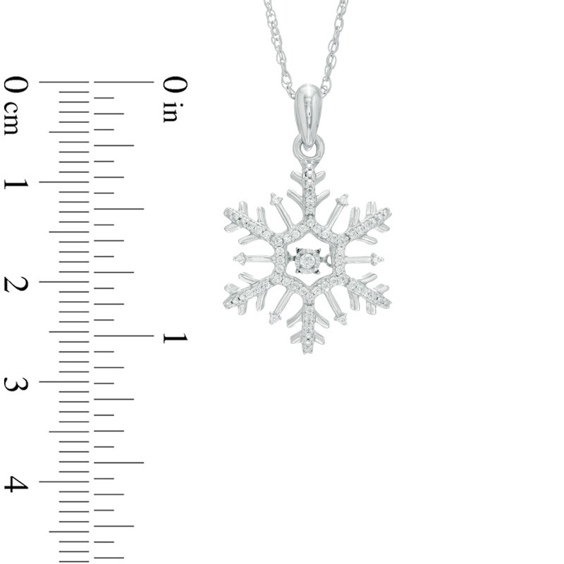 Main Image 2 of Unstoppable Love™ 0.15 CT. T.W. Diamond Snowflake Pendant in 10K White Gold