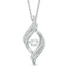 Thumbnail Image 1 of Unstoppable Love™ 0.70 CT. T.W. Diamond Open Flame Pendant in 10K White Gold