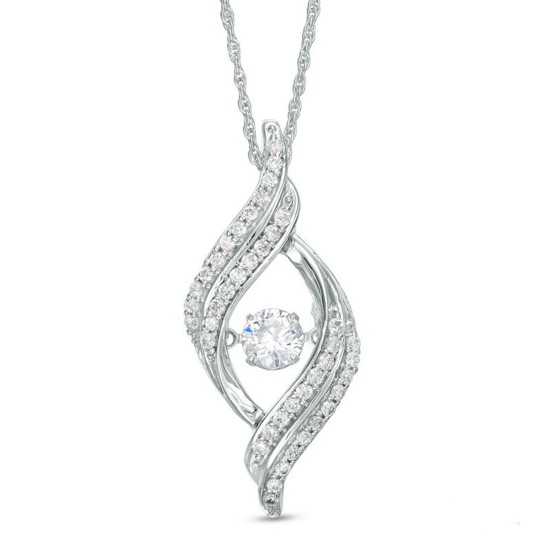 Unstoppable Love™ 0.70 CT. T.W. Diamond Open Flame Pendant in 10K White Gold|Peoples Jewellers