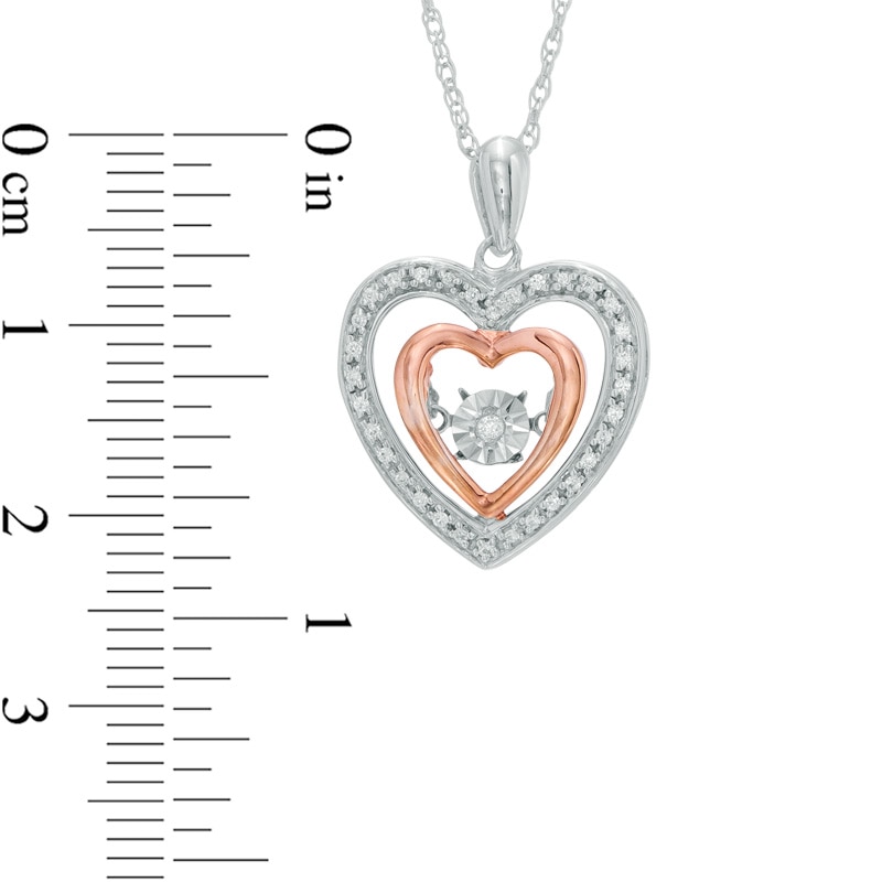 Unstoppable Love™ 0.09 CT. T.W. Diamond Heart Pendant in 10K Two-Tone Gold
