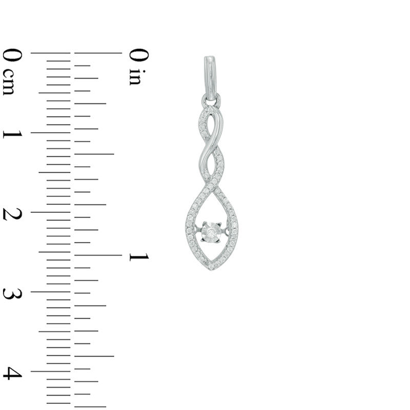 Main Image 2 of Unstoppable Love™ 0.18 CT. T.W. Diamond Cascading Teardrop Earrings in Sterling Silver