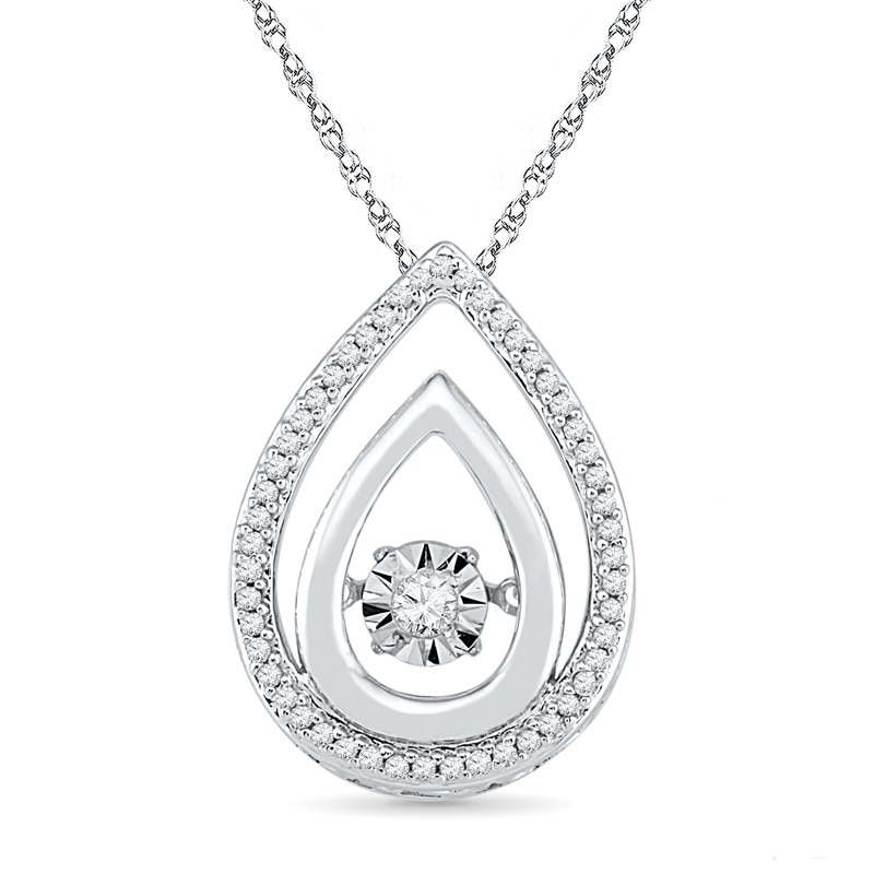 Unstoppable Love™ 0.18 CT. T.W. Diamond Teardrop Pendant in 10K White Gold|Peoples Jewellers