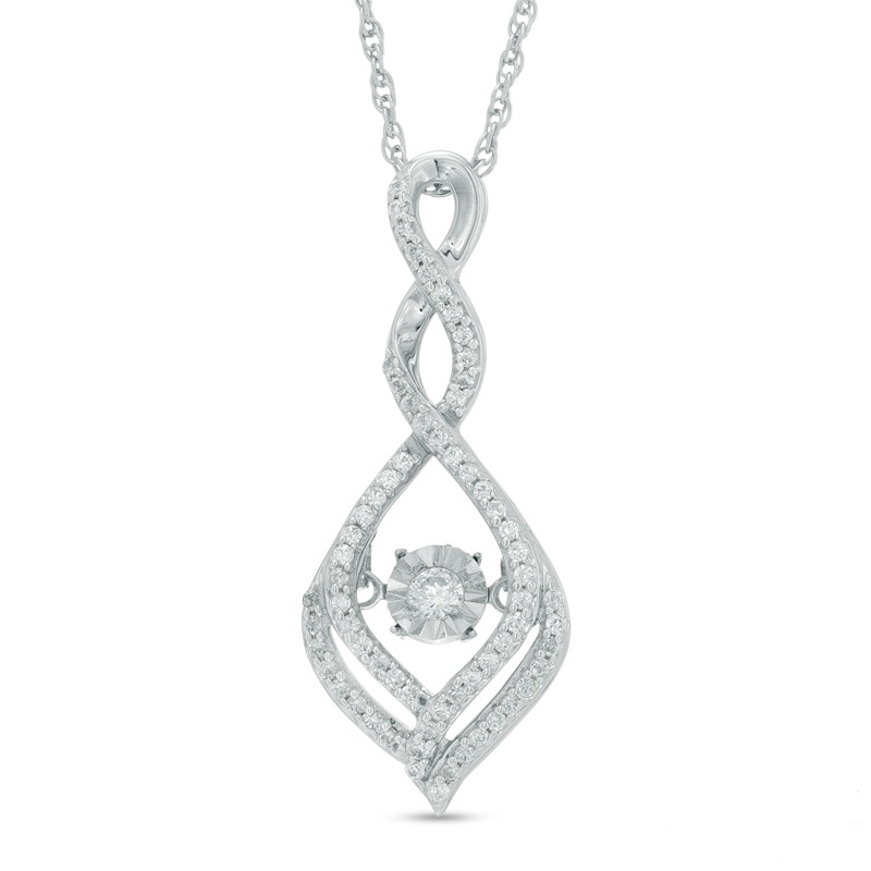 Unstoppable Love™ 0.23 CT. T.W. Diamond Cascading Infinity Drop Pendant in Sterling Silver