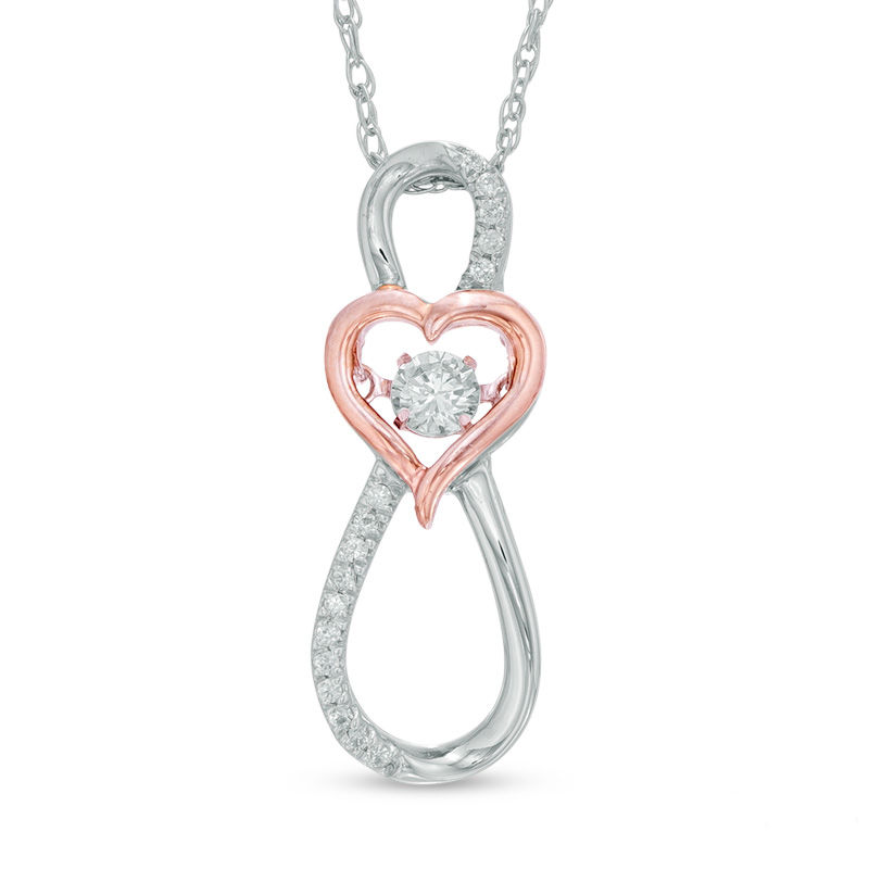 Unstoppable Love™ 0.15 CT. T.W. Diamond Infinity with Heart Pendant in 10K Two-Tone Gold|Peoples Jewellers