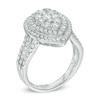 Thumbnail Image 2 of 1.15 CT. T.W. Diamond Pear-Shaped Composite Frame Triple Row Split Shank Engagement Ring in 14K White Gold