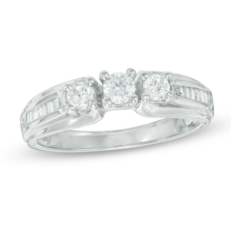 0.45 CT. T.W. Diamond Engagement Ring in 10K White Gold|Peoples Jewellers