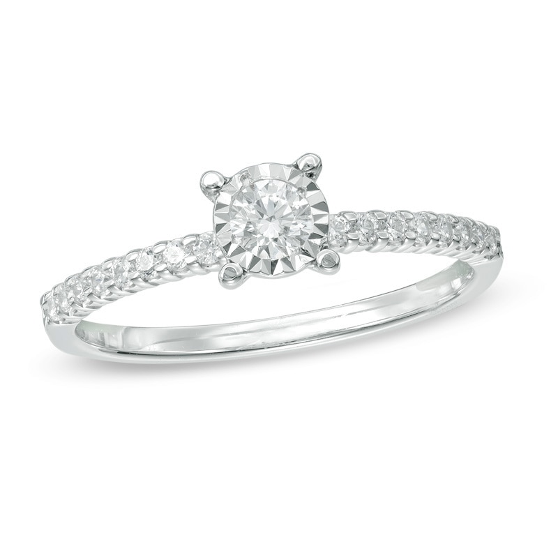 Main Image 1 of 0.33 CT. T.W. Diamond Solitaire Engagement Ring in 10K White Gold
