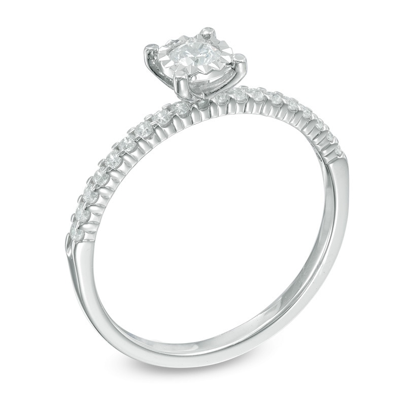 Main Image 2 of 0.33 CT. T.W. Diamond Solitaire Engagement Ring in 10K White Gold