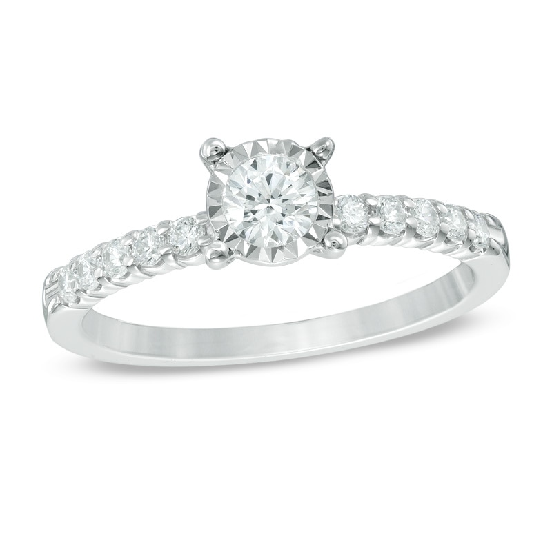 0.50 CT. T.W. Diamond Solitaire Engagement Ring in 14K White Gold