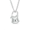 Thumbnail Image 2 of Forever Locking Love™ 0.10 CT. T.W. Diamond Padlock Necklace in Sterling Silver