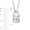 Thumbnail Image 3 of Forever Locking Love™ 0.10 CT. T.W. Diamond Padlock Necklace in Sterling Silver
