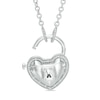 Forever Locking Love™ 0.10 CT. T.W. Diamond Heart-Shaped Padlock Necklace in Sterling Silver