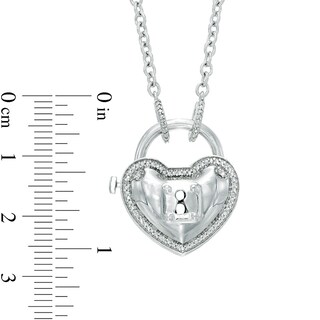 Forever Locking Love™ 0.10 CT. T.W. Diamond Heart-Shaped Padlock Necklace in Sterling Silver