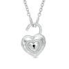 Forever Locking Love™ Diamond Accent Heart-Shaped Padlock and Key Necklace in Sterling Silver - 32"