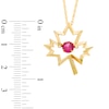 Thumbnail Image 2 of Unstoppable Love™ 5.0mm Lab-Created Ruby Maple Leaf Pendant in Sterling Silver with 14K Gold Plate