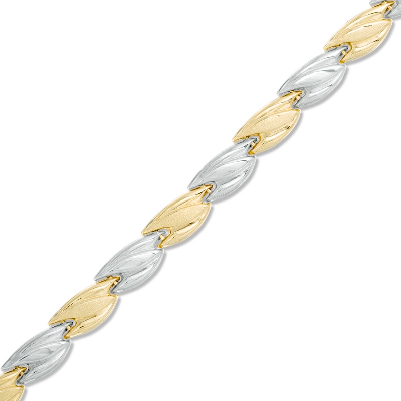 Twist Stampato Bracelet in 10K Two-Tone Gold - 7.25"