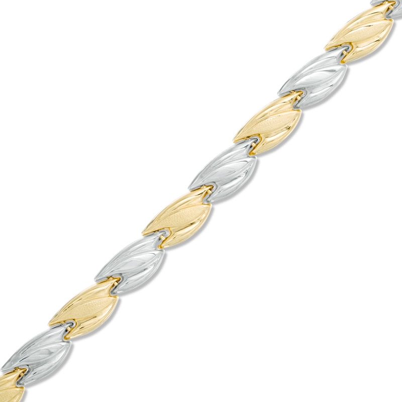 Main Image 1 of Twist Stampato Bracelet in 10K Two-Tone Gold - 7.25"