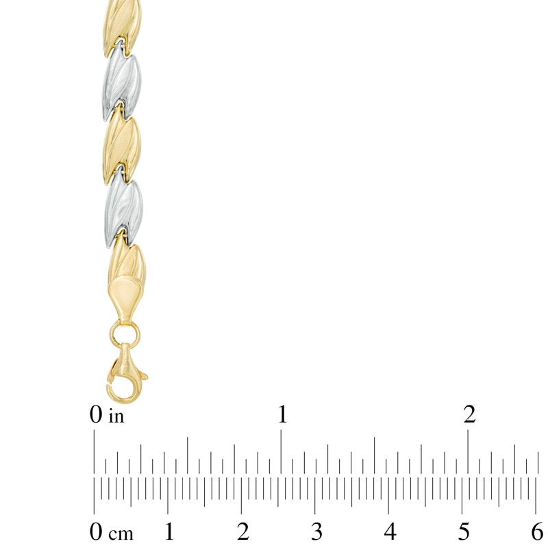 Twist Stampato Bracelet in 10K Two-Tone Gold - 7.25"