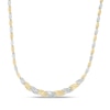 Thumbnail Image 0 of Graduated Twist Stampato Necklace in 10K Two-Tone Gold - 17"