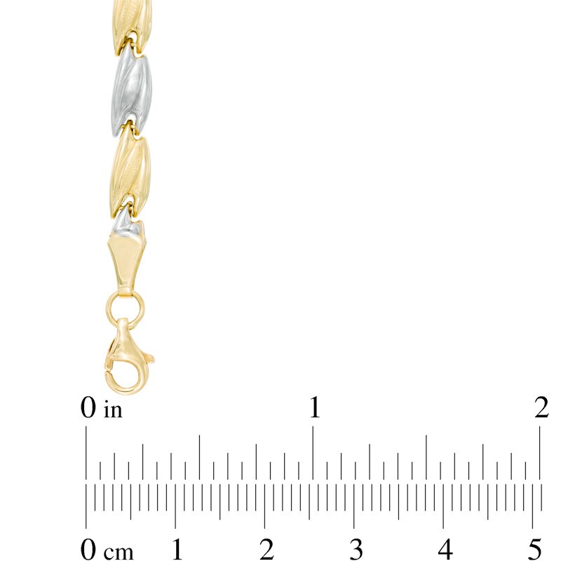 Graduated Twist Stampato Necklace in 10K Two-Tone Gold - 17"