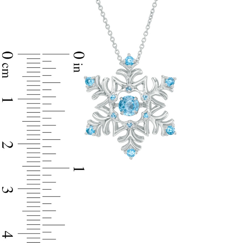 Main Image 2 of Unstoppable Love™ 4.5mm Blue Topaz Snowflake Pendant in Sterling Silver