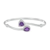 Thumbnail Image 1 of Pear-Shaped and Trillion-Cut Amethyst Flex Slip-On Bangle in Sterling Silver