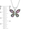 Thumbnail Image 2 of Mystic Fire® Topaz Butterfly Pendant in Sterling Silver
